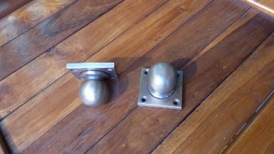 Brass Door Handle Item code N.019C size 51 x 51 x h45 mm.