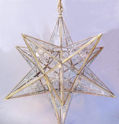 Star lantern beveled glass starburst Item Code ELS028SS size 28''