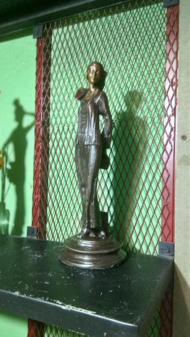 Brass statue Lady fashion Item Code LADY S18 size high 305 mm. base 105 mm.