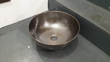 Brass sink item code BS19G size wide 40 cm. high 16.5 cm. we make to order & make to design