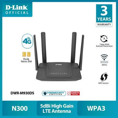 D-LINK DWR-M930DS N300 4G Dual SIM LTE Router