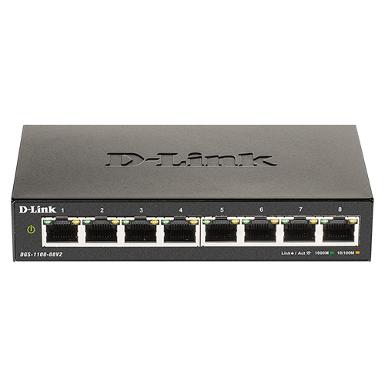 D-LINK DGS-1100-08PV2 8-port Gigabit Smart Managed PoE (64W) Switch, Power budget 78Watt