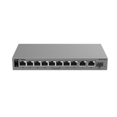 Ruijie RG-ES211GS-LP 8-Port 10/100/1000BASE-T PoE+ Cloud-Managed Switch