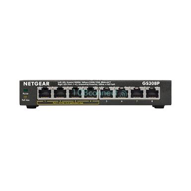 NETGEAR GS308P 8-Port Desktop Gigabit PoE Switch w/ 4x PoE Ports (53W)