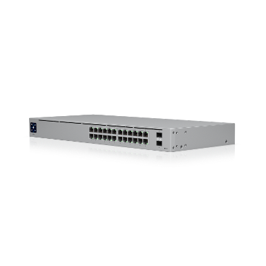 UBIQUITI USW-24 24-port Gigabit + 2xSFP, Layer 2 switch with a silent, fanless cooling system.