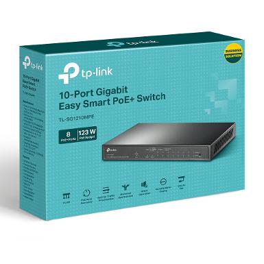 TP-LINK TL-SG1210MPE 10-Port Gigabit Easy Smart Switch with 8-Port PoE