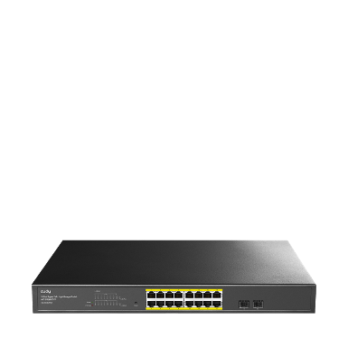CUDY GS1016EPS2 16-Port Gigabit Cloud Easy-Managed PoE+ Switch with 2 SFP