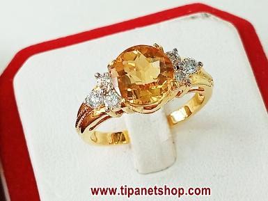 TN25545 แหวนซิทรีนบ่าเพชร ไซท์ 54