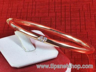 TN24653 กำไล pink gold เพชร กว้าง 5.6 ซม.