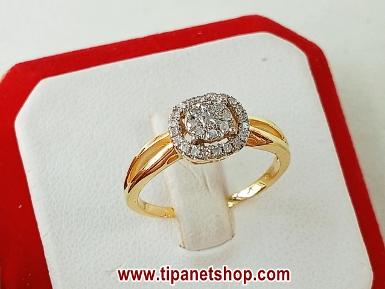 TN25534 แหวนกระจุกเพชรล้อม1ชั้น ไซท์ 52