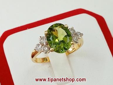 TN25531 แหวนเพอริดอทบ่าเพชร ไซท์ 52